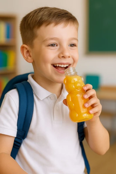 5 Adet Smoothie Detoks Şişesi Şeffaf Plastik Sızdırmaz Kapak Köşeli Meyve Suyu Şişesi 250 Ml - 4