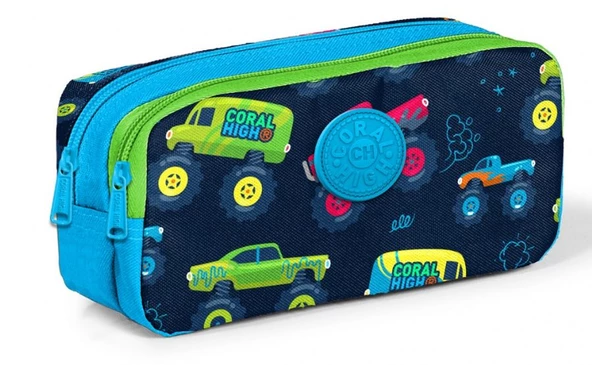 Coral High Kids İki Bölmeli Monster Truck Baskılı Kalemlik - Erkek