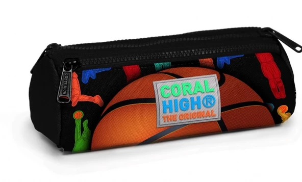 Coral High Kids Basketbol Topu Üç Bölmeli Kalem Çantası - Erkek