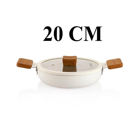 Schafer Ceramoni Seramik Kapaklı Sahan 20 Cm – Krem - 2