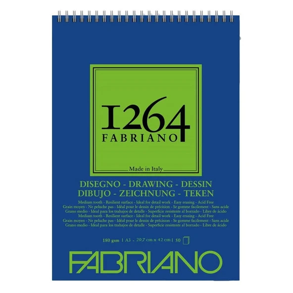 Supertrend 1264 Drawing Paper Üstten Spiralli Eskiz Çizim Defteri 180 gr. A3 50 yaprak ürün görseli