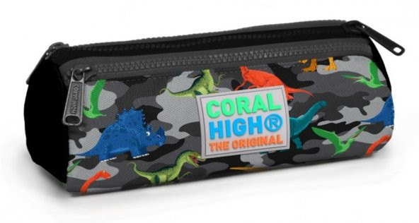 Coral High Kids Dinazorlar Baskılı Üç Bölmeli Kalem Çantası - Erkek