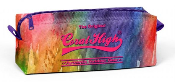 Coral High Tek Gözlü Rengarenk Desenli Kalem Çantası - Kız