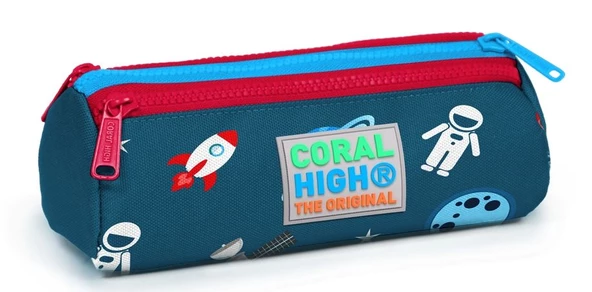 Coral High Kids Astronot ve Uzay Üç Bölmeli Kalem Çantası - Erkek ürün görseli