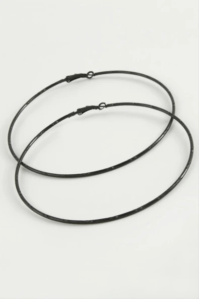 Noktalı Metal Halka Küpe 8-9-10 cm - Resim 3