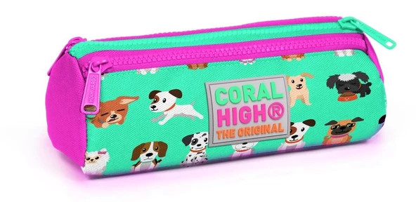 Coral High Kids Yavru Köpekler Desenli Üç Bölmeli Kalem Çantası - Kız