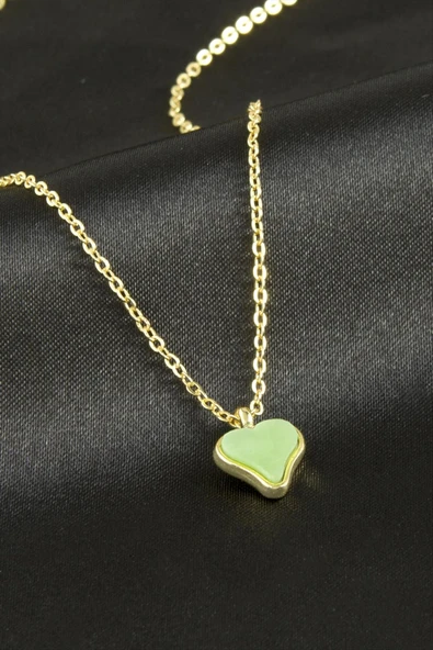 Kalp Polyester Kolye - Resim 2