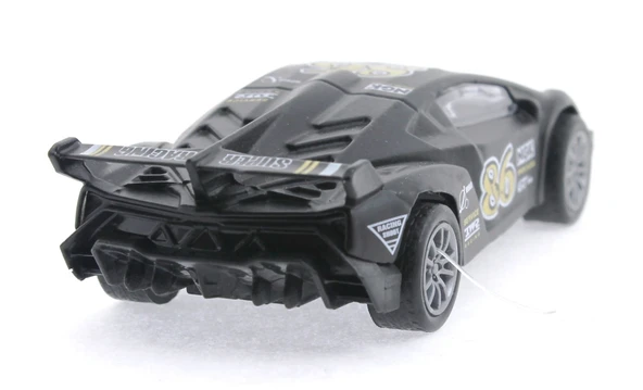 Die Cast Çek Bırak Metal Siyah Yarış Arabası 86 - Resim 4