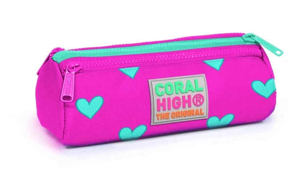Coral High Kids Pembe Kalpli Üç Bölmeli Kalem Çantası - Kız - 1