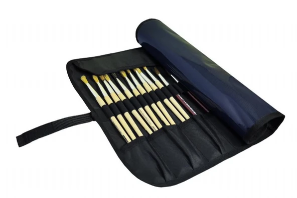 Jacbag Lacivert Sanatsal Rulo Boya Fırça ve Kalem Çantası - Resim 3