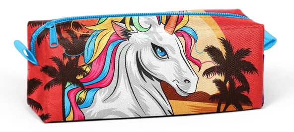 Coral High Tek Gözlü Unicorn Desenli Kalem Çantası - Kız Çocuk