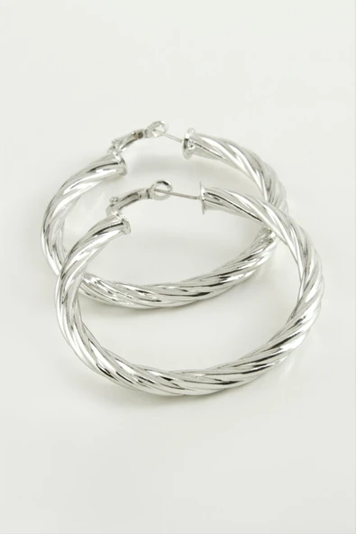 Burgulu Halka Küpe 4,5 cm ürün görseli 1