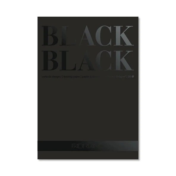 Supertrend Black Black Çok Amaçlı Pürüzsüz Yüzeyli Siyah Yapraklı Çizim Defteri Blok 300 gr. 24x32 cm. 20 yaprak ürün görseli