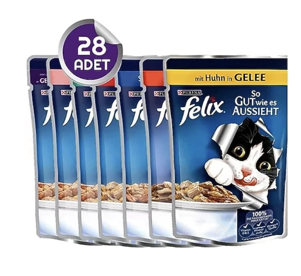 Purina Felix Pouch Yaş Kedi Maması Karışık Paket 28 Adet - 1
