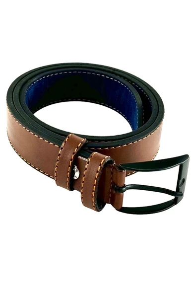 Kahverengi Çocuk Boy Suni Deri Dikişli Model 3 cm.lik Garson Klasik Kemer - XD-G9-ST - Resim 4