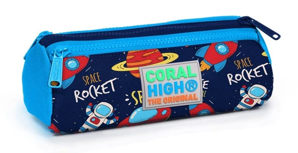 Coral High Kids Uzay Macerası Desenli Üç Bölmeli Kalem Çantası - Erkek