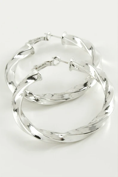 Burgulu Halka Küpe 6 cm - Resim 2