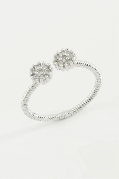 Çiçek Zirkon Taşlı Yüzük - Resim 3