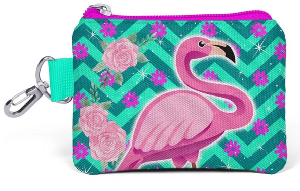 Coral High Kids Flamingo Desenli Bozuk Para Çantası - Yeşil / Pembe - Kız Çocuk 21757