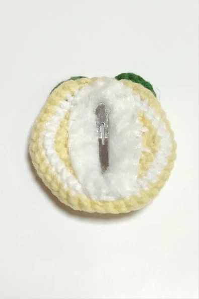 El Yapımı Limon İşlemeli Örgülü Çıtçıtlı Toka - Resim 2