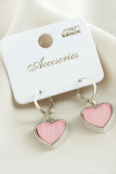 Kalp Polyester Küpe - Resim 4