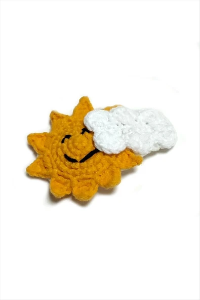 El Yapımı Güneş İşlemeli Örgülü Çıtçıtlı Toka - 2