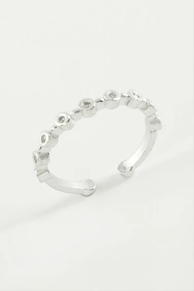 Yuvarlak Zirkon Taşlı Yüzük - Resim 2