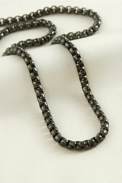 Kare Zincir Çelik Kolye 45 cm - Resim 3