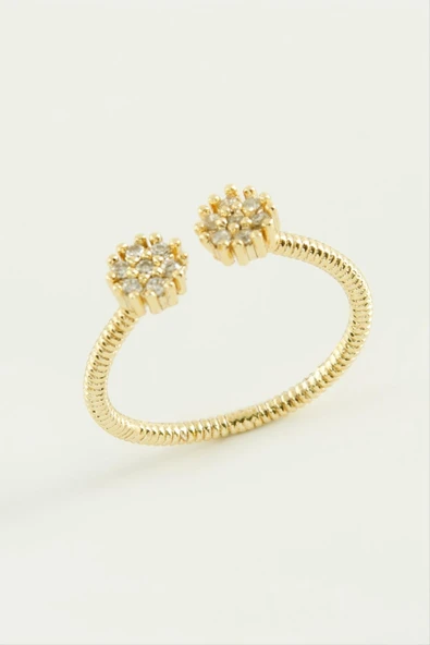 Çiçek Zirkon Taşlı Yüzük ürün görseli