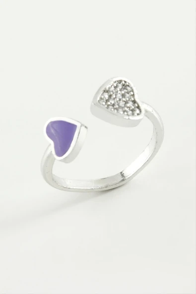 Kalp Taşlı Mineli Eklem Yüzük - Resim 2