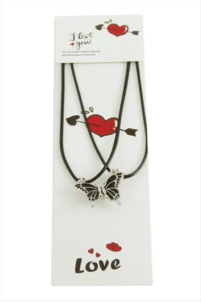 Kelebek Arkadaşlık Kolyesi (Çift Kolye) - Resim 3