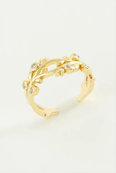 Ağaç Taşlı Metal Yüzük - Resim 2