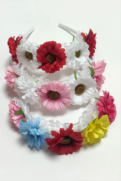 Çiçek Tüllü Taç - Resim 3