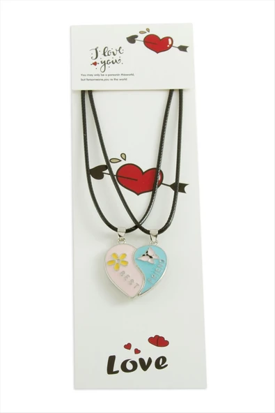 Kalp Arkadaşlık Kolyesi (Çift Kolye) - Resim 3