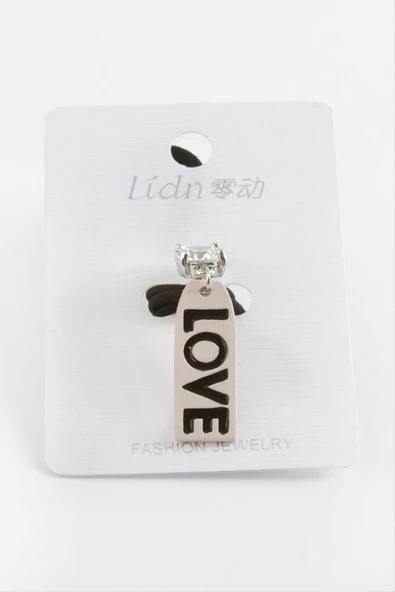 Love Yazılı Tek Taş Lastikli Toka - 3