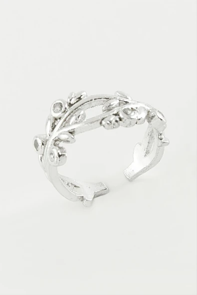 Ağaç Taşlı Metal Yüzük - Resim 3