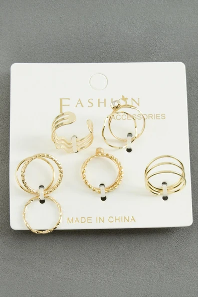 5 Adet Karışık Lüks Eklem Yüzük - Resim 2