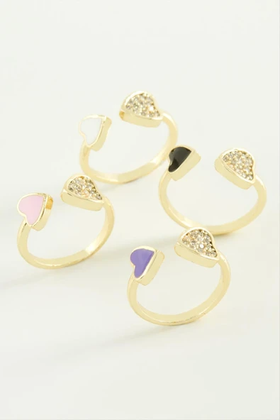 Kalp Taşlı Mineli Eklem Yüzük ürün görseli