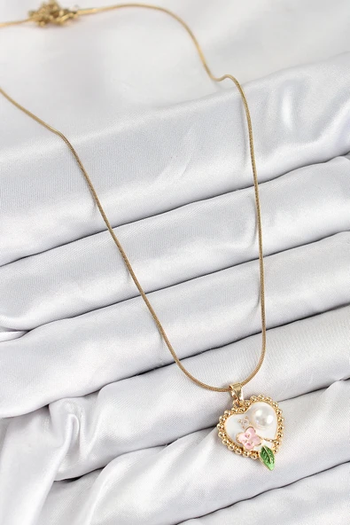 316L Çelik Sanatsal Portre Model Gold Renk Kadın Kolye - TJ-BKO10486 - Resim 2