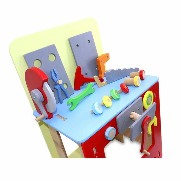 1014 Ahşap Tamirci Tezgahı - Lulubere Oyuncak - Resim 3