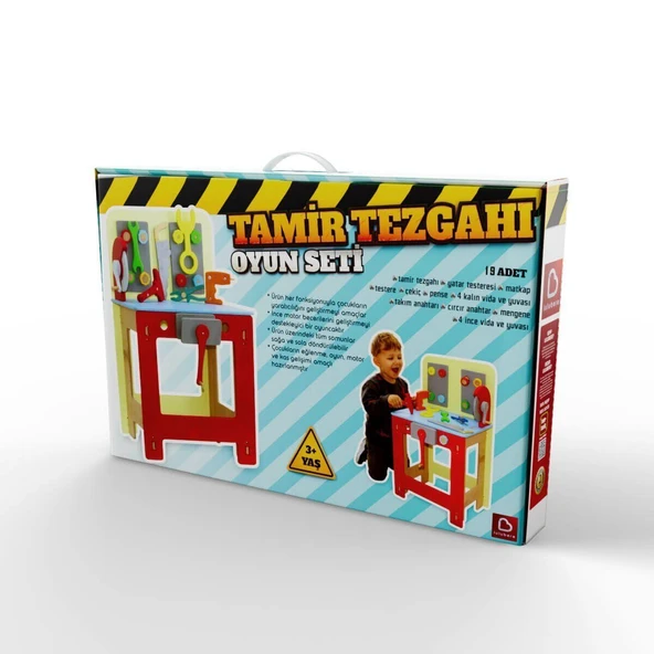 1014 Ahşap Tamirci Tezgahı - Lulubere Oyuncak - Resim 2