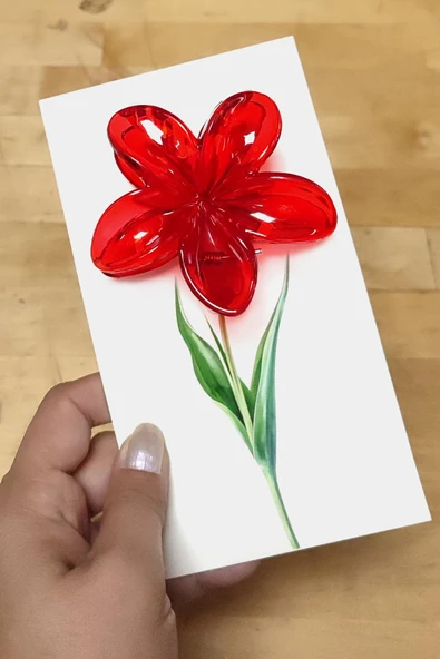 100 Adet Kırmızı Lotus Toka 8 cm Kına Seti - Resim 3