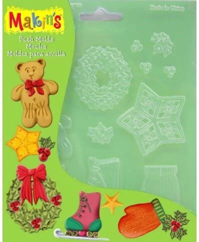 Makin's Clay Push Mold Polimer Kil Şekillendirme Kalıbı Yılbaşı Süsleri ürün görseli