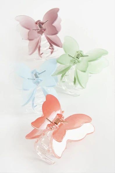 Çift Kanatlı Kelebek Renkli Mandal Toka 8 cm - Resim 3