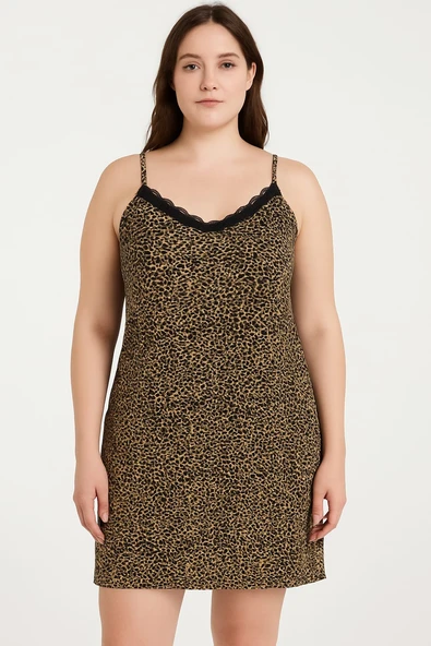 KADIN Büyük Beden Milan Kumaş Gecelik ve Ev Elbisesi - GENİŞ KESİM - 6