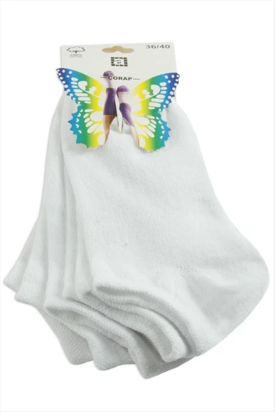 3 Çift Beyaz Renkli Snekars Çorap ürün görseli