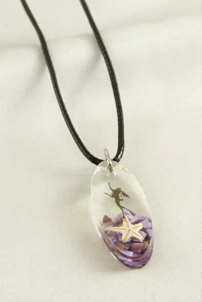 Deniz Yıldızı Elips Epoksi Kolye - Resim 5
