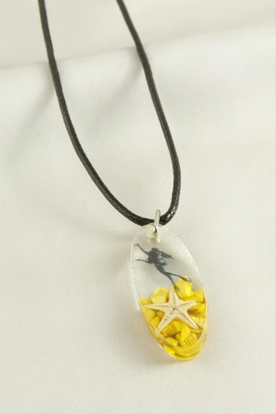 Deniz Yıldızı Elips Epoksi Kolye - Resim 2