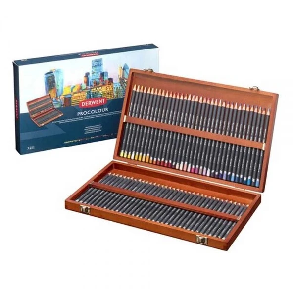 Supertrend Procolour Kuru Boya Kalemi Seti 72'li Ahşap Kutu