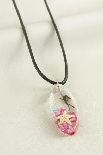 Deniz Yıldızı Elips Epoksi Kolye - Resim 4